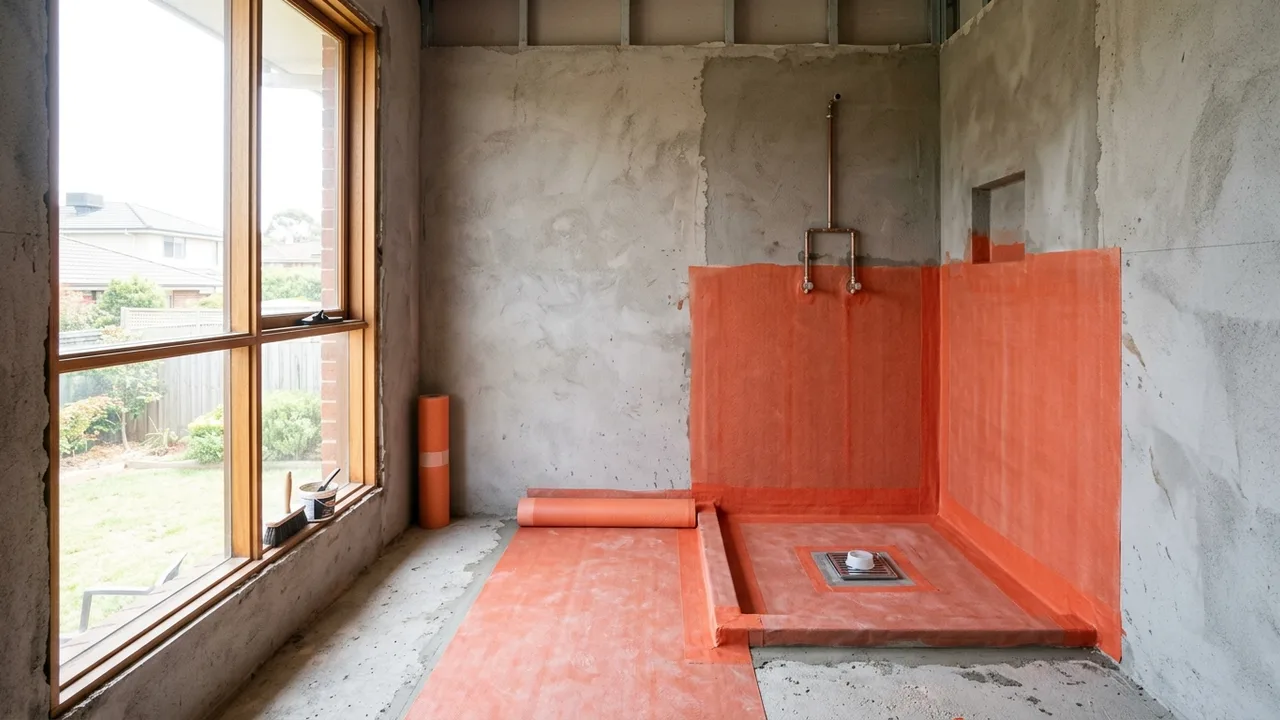 Bathroom renovation planning checklist with tile samples and tapware